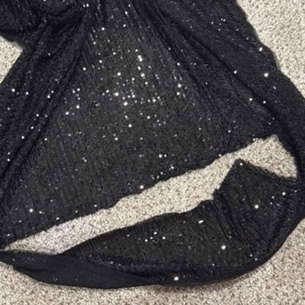 MAC DUGGAL Dress Size 10 Evening Gown NEW Sequin Black Stretch Sequin FLAW - Picture 6 of 8